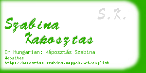 szabina kaposztas business card