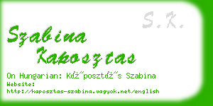 szabina kaposztas business card